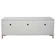 Pemberly Row 64 in. Mahogany Wood TV Console with 3 Drawers in White