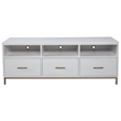 Pemberly Row 64 in. Mahogany Wood TV Console with 3 Drawers in White