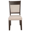 Pemberly Row Upholstered Set of 2 Acacia Dining Side Chairs in Espresso