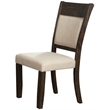 Pemberly Row Upholstered Set of 2 Acacia Dining Side Chairs in Espresso