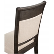 Pemberly Row Upholstered Set of 2 Acacia Dining Side Chairs in Espresso
