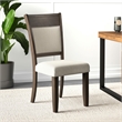 Pemberly Row Upholstered Set of 2 Acacia Dining Side Chairs in Espresso