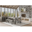 Pemberly Row Solid Pine Dining Table for 4 to 6 in Gray and Black