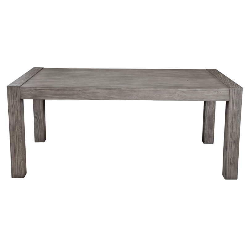Pemberly Row Solid Pine Dining Table for 4 to 6 in Gray and Black