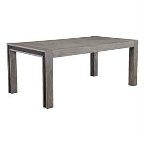 Pemberly Row Solid Pine Dining Table for 4 to 6 in Gray and Black