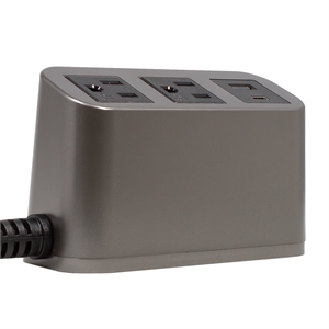 Pemberly Row Power Station with 2 AC Outlets and USB in Gunmetal
