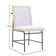 Pemberly Row Set of 2 Metal Side Dining Chairs in Natural Driftwood