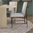 Pemberly Row Set of 2 Metal Side Dining Chairs in Natural Driftwood