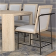 Pemberly Row Set of 2 Metal Side Dining Chairs in Natural Driftwood