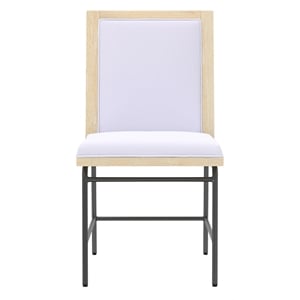 Pemberly Row Set of 2 Metal Side Dining Chairs in Natural Driftwood