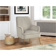Pemberly Row Velour Upholstered Leisure Accent Chair in Gray