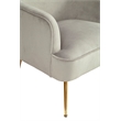 Pemberly Row Velour Upholstered Leisure Accent Chair in Gray