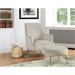 Pemberly Row Velour Upholstered Leisure Accent Chair in Gray