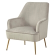 Pemberly Row Velour Upholstered Leisure Accent Chair in Gray