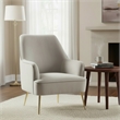 Pemberly Row Velour Upholstered Leisure Accent Chair in Gray