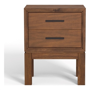 Pemberly Row Mahogany 2 Drawer Nightstand in Honey Maple (Brown)