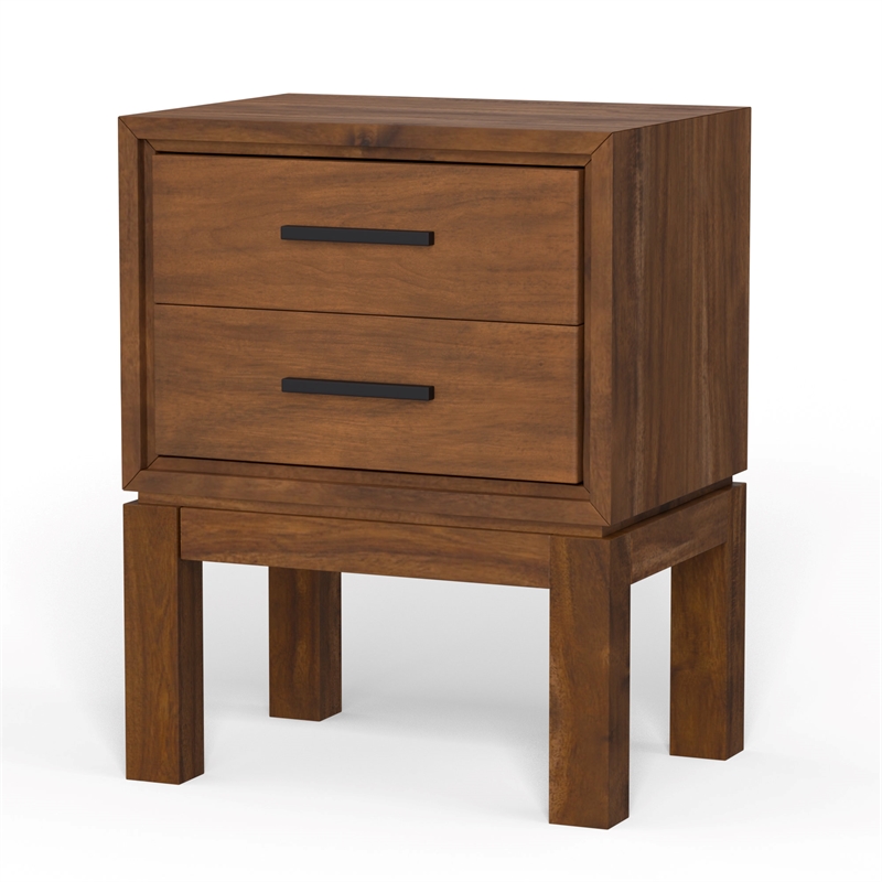 Pemberly Row Mahogany 2 Drawer Nightstand in Honey Maple (Brown)