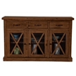 Pemberly Row Acacia Wood Dining Sideboard with Wine Storage in Medium Brown