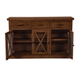 Pemberly Row Acacia Wood Dining Sideboard with Wine Storage in Medium Brown