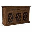 Pemberly Row Acacia Wood Dining Sideboard with Wine Storage in Medium Brown