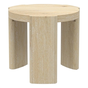 Pemberly Row 20 in. W Round Wood End Table in Natural Driftwood