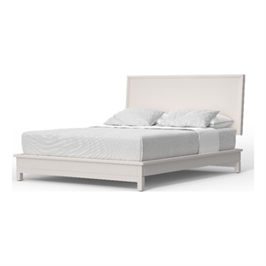 Pemberly Row Queen Mahogany Platform Bed with 12 Slats in White