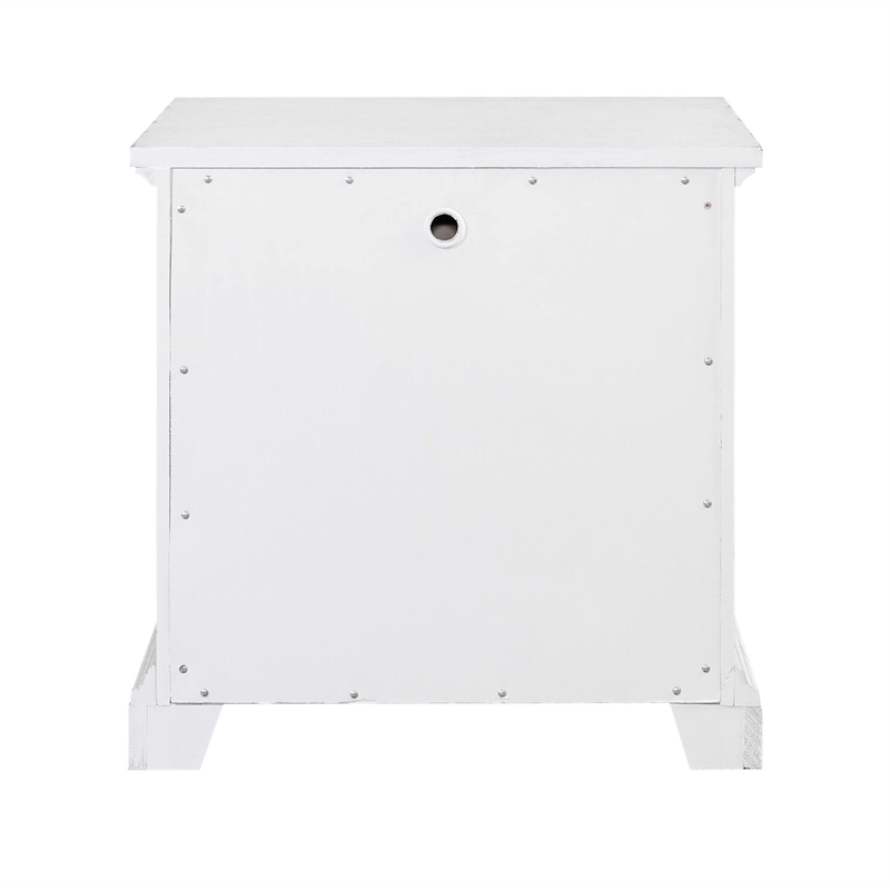 Pemberly Row 2 Drawer Transitional Wood Nightstand in White Mist