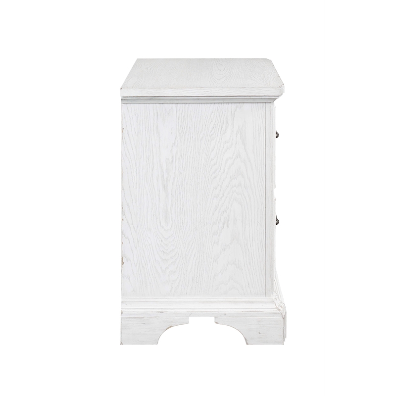 Pemberly Row 2 Drawer Transitional Wood Nightstand in White Mist