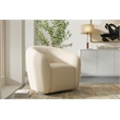 Pemberly Row Fully Upholstered 360 Degree Swivel Chair in Ivory