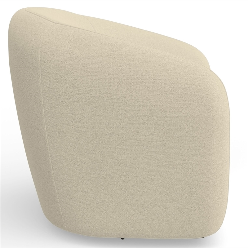 Pemberly Row Fully Upholstered 360 Degree Swivel Chair in Ivory