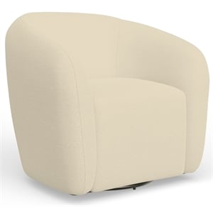 Pemberly Row Fully Upholstered 360 Degree Swivel Chair in Ivory