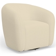 Pemberly Row Fully Upholstered 360 Degree Swivel Chair in Ivory