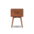 Pemberly Row Rectangular Wood End Table with Drawer in Chestnut Brown