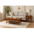Pemberly Row Rectangular Wood End Table with Drawer in Chestnut Brown