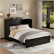 Pemberly Row Full Size Murphy Bed Cabinet with Charging Station in Black