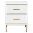 Pemberly Row 2 Drawer Mahogany Wood Nightstand in Classic White