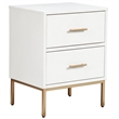 Pemberly Row 2 Drawer Mahogany Wood Nightstand in Classic White