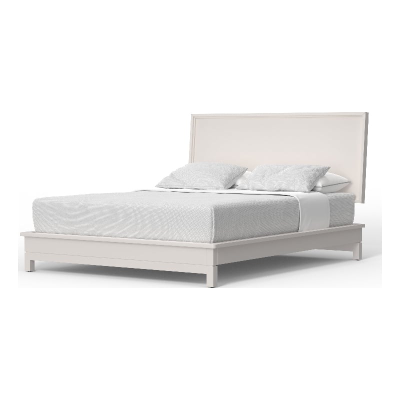 Pemberly Row California King Mahogany Platform Bed with 12 Slats in White