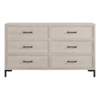 Pemberly Row 6 Drawer White Oak Bedroom Dresser in Antique White