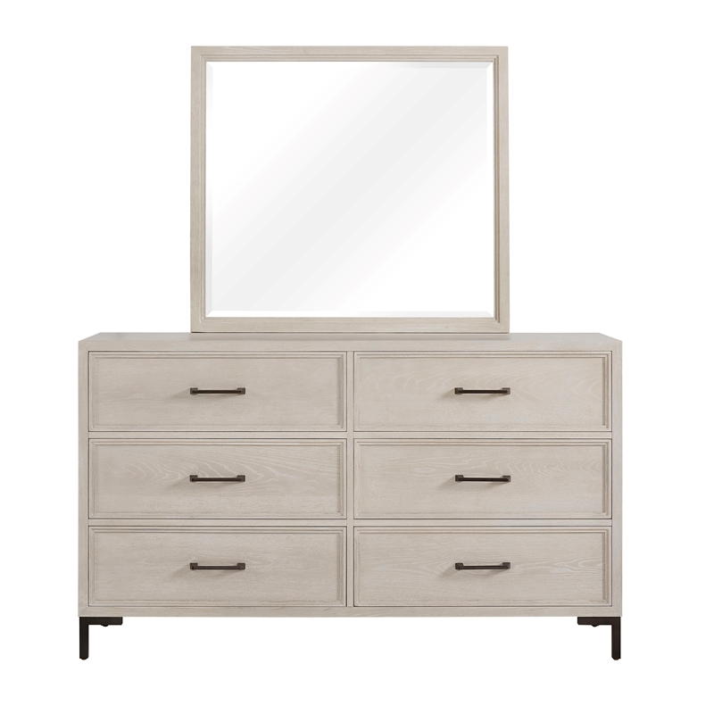 Pemberly Row 6 Drawer White Oak Bedroom Dresser in Antique White