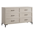 Pemberly Row 6 Drawer White Oak Bedroom Dresser in Antique White