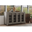 Pemberly Row Solid Pine Sideboard with Wine Storage in Gray and Black
