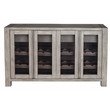 Pemberly Row Solid Pine Sideboard with Wine Storage in Gray and Black