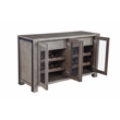 Pemberly Row Solid Pine Sideboard with Wine Storage in Gray and Black