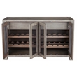 Pemberly Row Solid Pine Sideboard with Wine Storage in Gray and Black