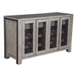 Pemberly Row Solid Pine Sideboard with Wine Storage in Gray and Black