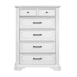 Pemberly Row Poplar Wood 6 Drawer Bedroom Chest in White Mist