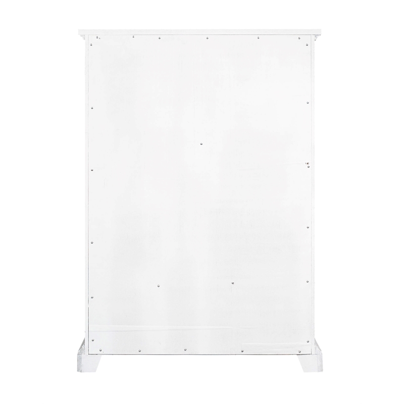 Pemberly Row Poplar Wood 6 Drawer Bedroom Chest in White Mist