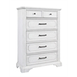Pemberly Row Poplar Wood 6 Drawer Bedroom Chest in White Mist