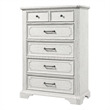 Pemberly Row Poplar Wood 6 Drawer Bedroom Chest in White Mist